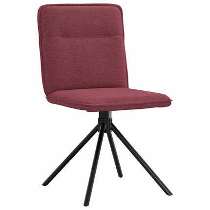 Chaises à manger lot de 6 rouge bordeaux tissu