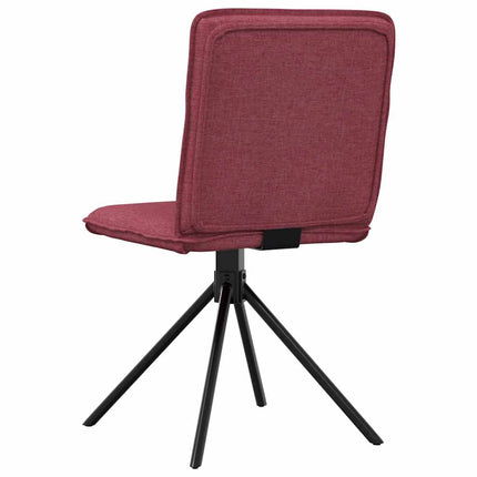 Chaises à manger lot de 6 rouge bordeaux tissu