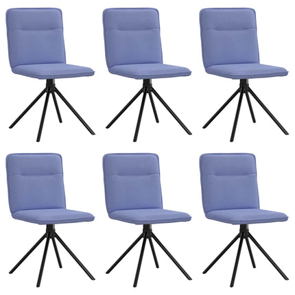 Chaises à manger lot de 6 bleu jean tissu