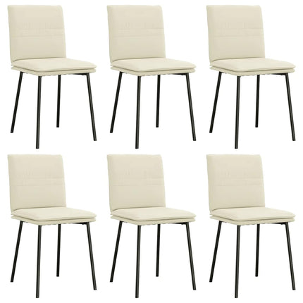 Chaises à manger lot de 6 crème velours