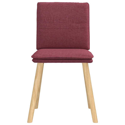 Chaises à manger lot de 6 rouge bordeaux tissu