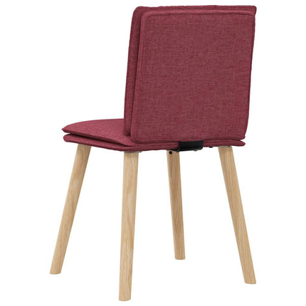 Chaises à manger lot de 6 rouge bordeaux tissu