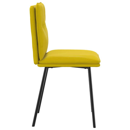 Chaises à manger lot de 6 jaune velours