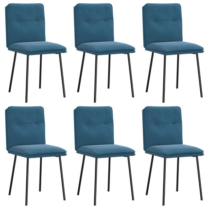 Chaises à manger lot de 6 bleu velours