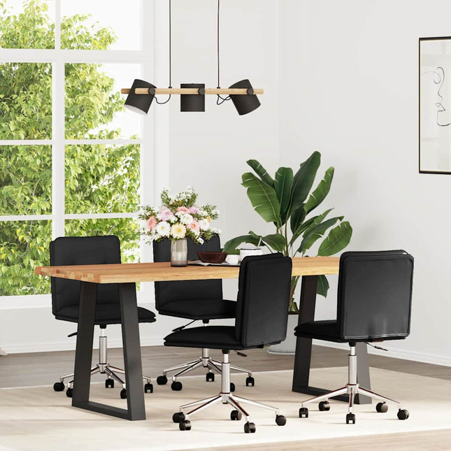 Chaises à manger lot de 4 noir similicuir