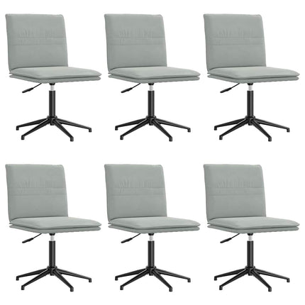 Chaises à manger lot de 6 gris clair velours