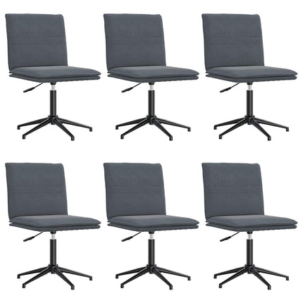Chaises à manger lot de 6 gris foncé velours