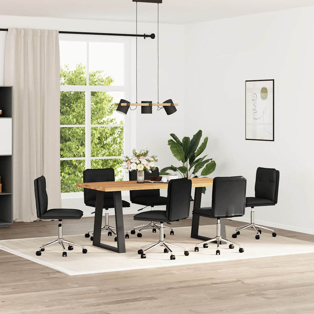 Chaises à manger lot de 6 noir similicuir