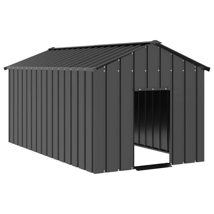Niche pour chien avec toit noir 114x202x101 cm acier galvanisé