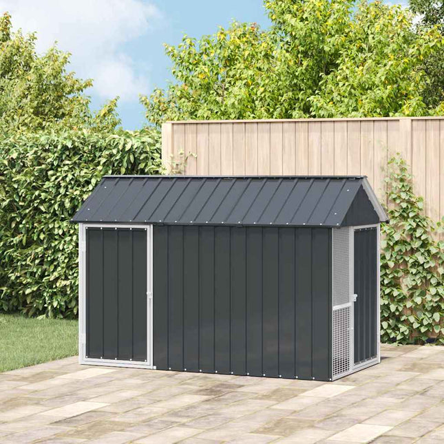 Cage pour oiseaux Anthracite 215 x 112 x 141 cm Acier galvanisé