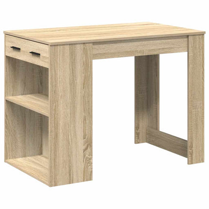 Bureau avec tiroir et étagère chêne sonoma bois d'ingénierie