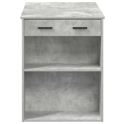 Bureau avec tiroir et étagère gris béton bois d'ingénierie