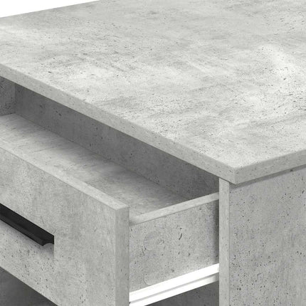 Bureau avec tiroir et étagère gris béton bois d'ingénierie