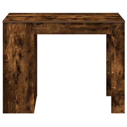 Bureau avec tiroir et étagère chêne fumé bois d'ingénierie