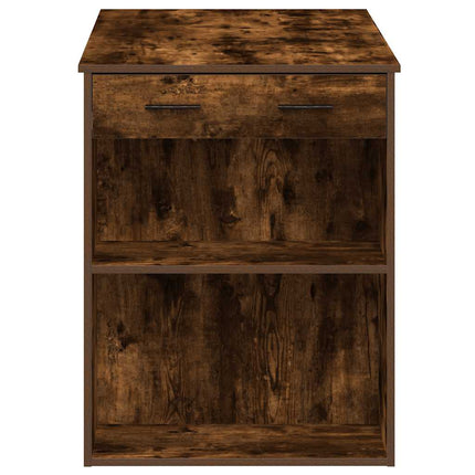 Bureau avec tiroir et étagère chêne fumé bois d'ingénierie