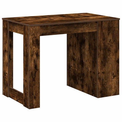 Bureau avec tiroir et étagère chêne fumé bois d'ingénierie