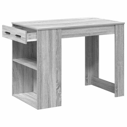 Bureau avec tiroir et étagère sonoma gris bois d'ingénierie