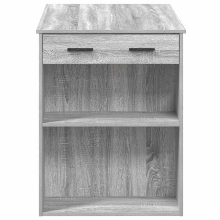 Bureau avec tiroir et étagère sonoma gris bois d'ingénierie