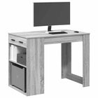 Bureau avec tiroir et étagère sonoma gris bois d'ingénierie