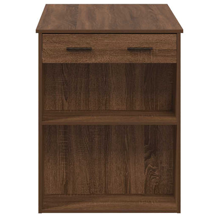 Bureau avec tiroir et étagère chêne marron bois d'ingénierie