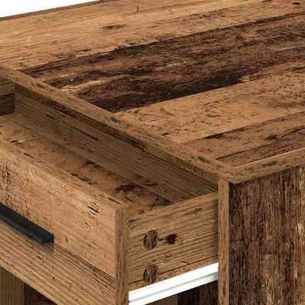 Bureau avec tiroir et étagère vieux bois bois d'ingénierie