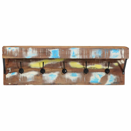 Porte-manteau avec étagère Marron Bois massif de récupération