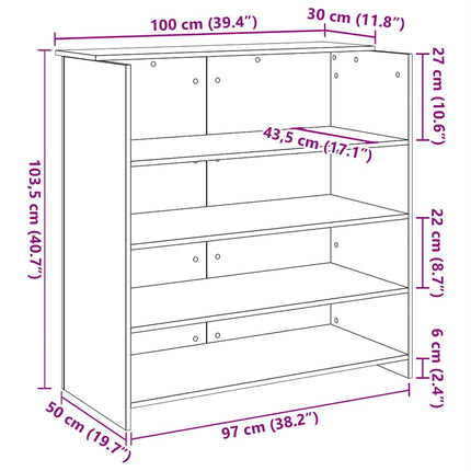 Bureau de réception Chêne Sonoma 100x50x103,5 cm Bois d'ingénierie