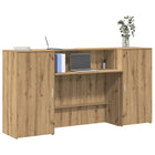 Bureau réception chêne artisanal 200x50x103,5cm bois ingénierie