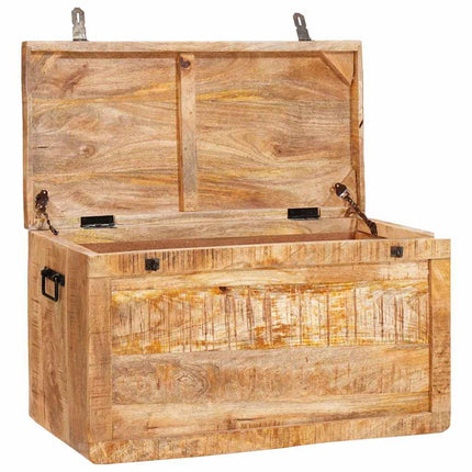 Boîte de Rangement avec stockage Marron Bois de mangue massif