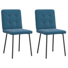 Chaises à manger lot de 2 Bleu Velours