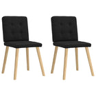 Chaises à manger lot de 2 noir tissu