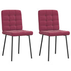 Chaises à manger lot de 2 Rouge bordeaux Velours