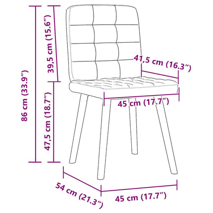Chaises à manger lot de 2 rouge bordeaux tissu