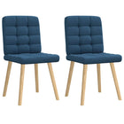 Chaises à manger lot de 2 bleu tissu
