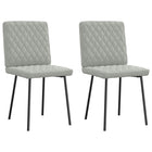 Chaises à manger lot de 2 Gris clair Velours