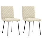 Chaises à manger lot de 2 crème similicuir