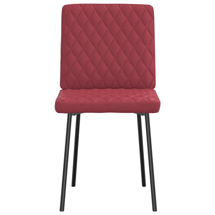 Chaises à manger lot de 2 rouge bordeaux similicuir