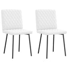 Chaises à manger lot de 2 blanc similicuir
