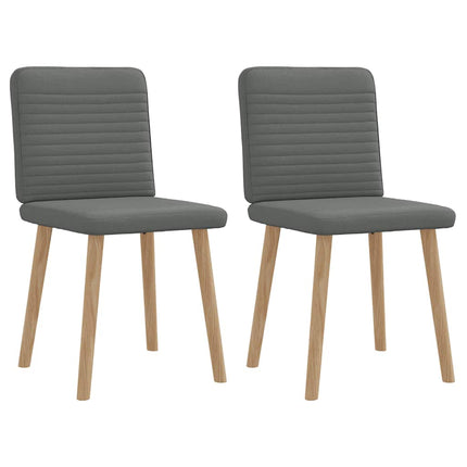 Chaises à manger lot de 2 gris foncé tissu
