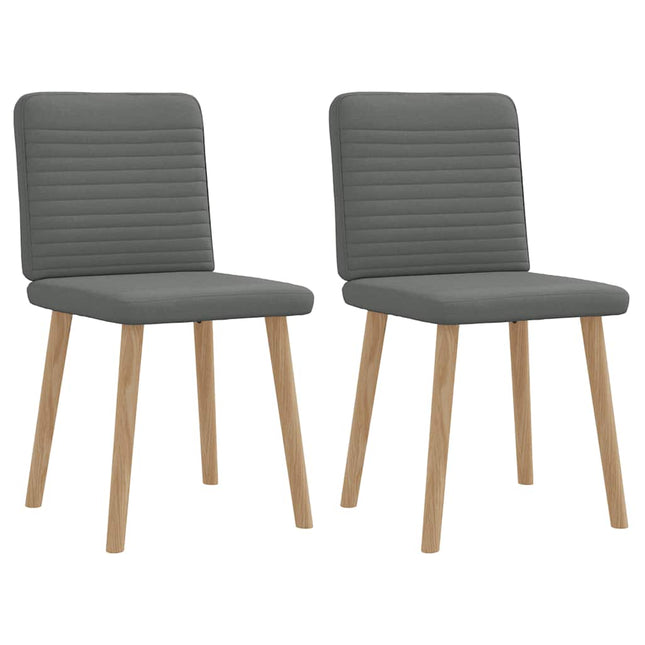 Chaises à manger lot de 2 gris foncé tissu
