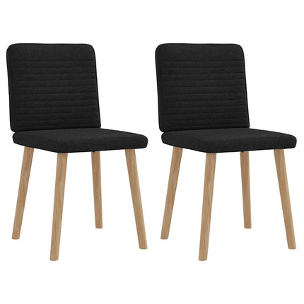 Chaises à manger lot de 2 noir tissu