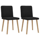 Chaises à manger lot de 2 noir tissu