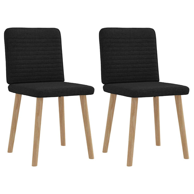 Chaises à manger lot de 2 noir tissu