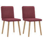 Chaises à manger lot de 2 rouge bordeaux tissu