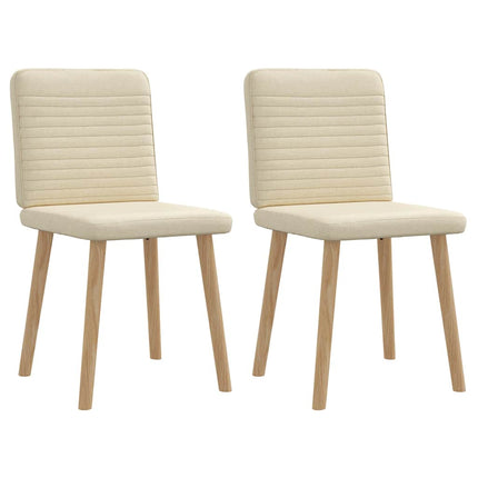 Chaises à manger lot de 2 crème tissu