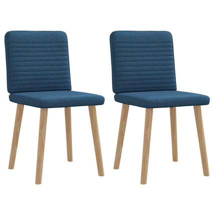 Chaises à manger lot de 2 bleu tissu