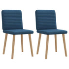 Chaises à manger lot de 2 bleu tissu