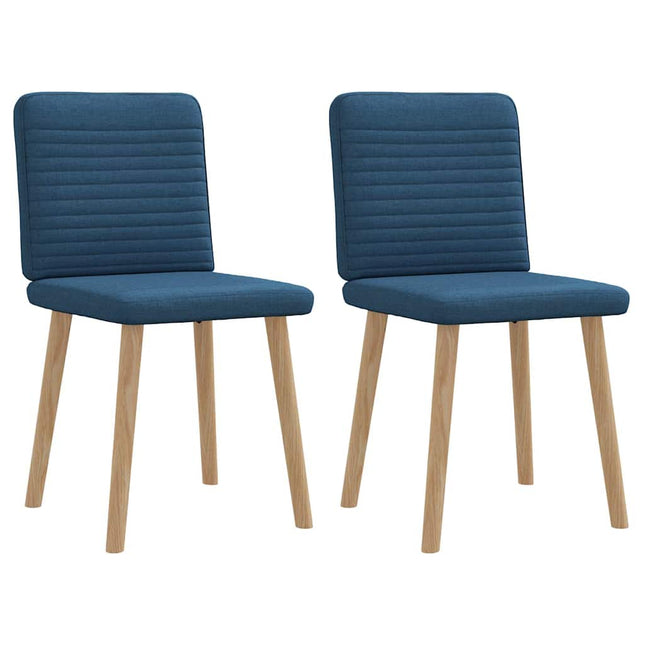 Chaises à manger lot de 2 bleu tissu