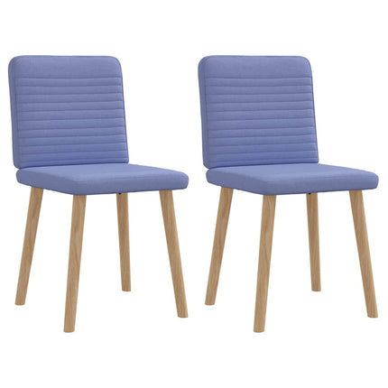 Chaises à manger lot de 2 bleu jean tissu