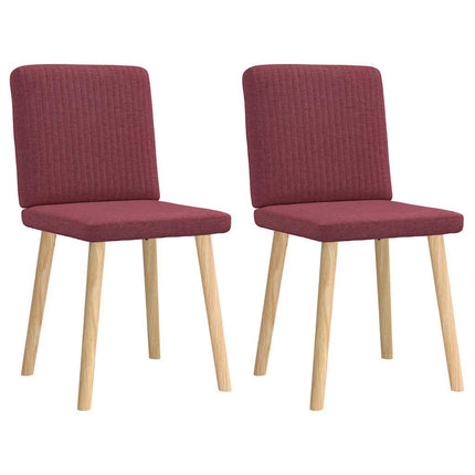 Chaises à manger lot de 2 rouge bordeaux tissu
